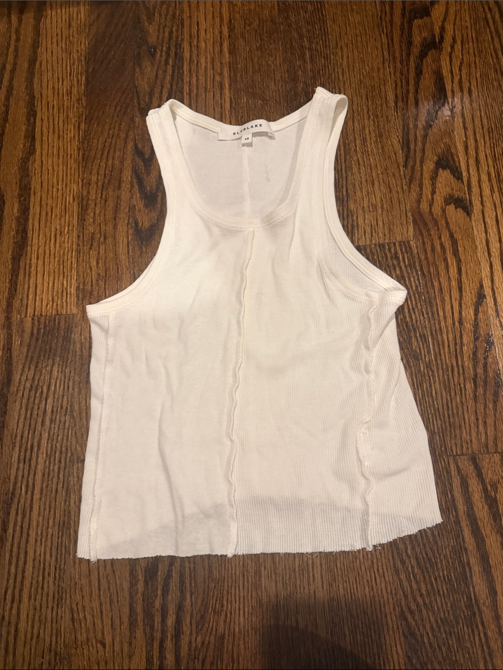 SLVRLAKE White Ribbed cropped Tank Top - Women's